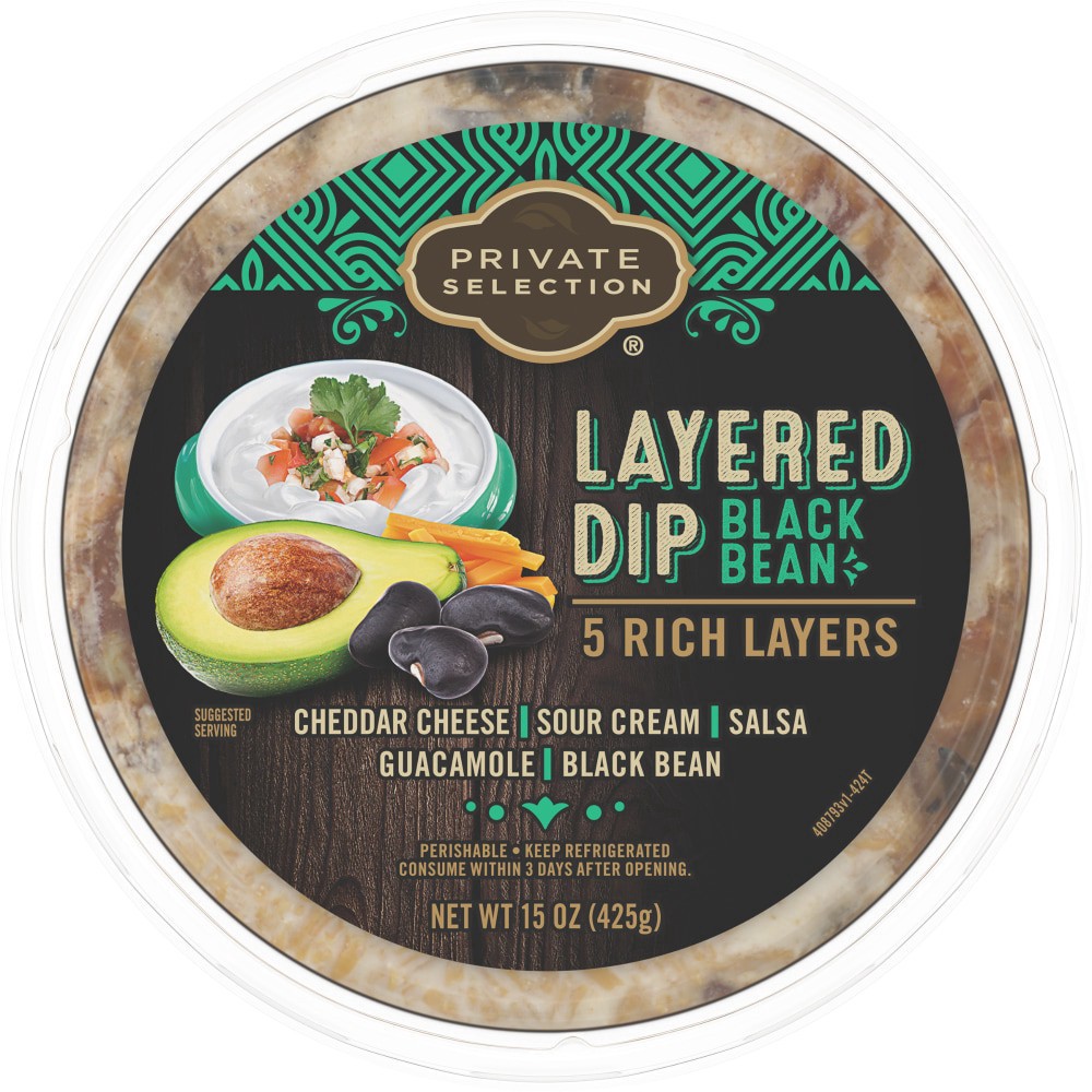 slide 4 of 5, Private Selection Black Bean Layered Dip, 15 oz