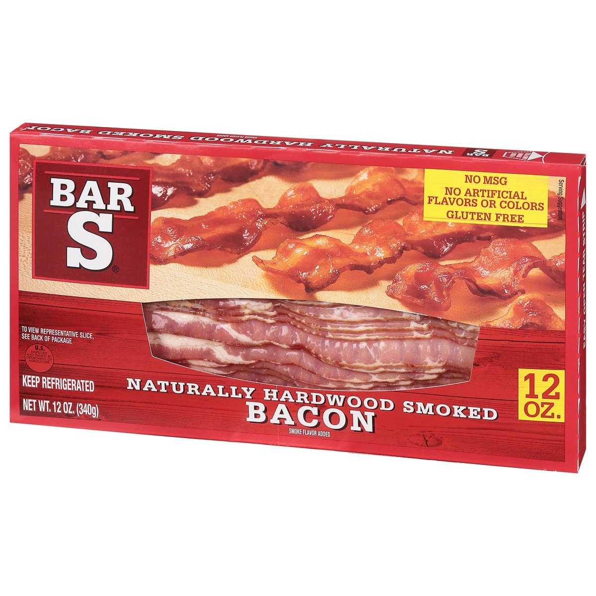 slide 9 of 9, Bar-S Hardwood Smoked Bacon, 12 oz