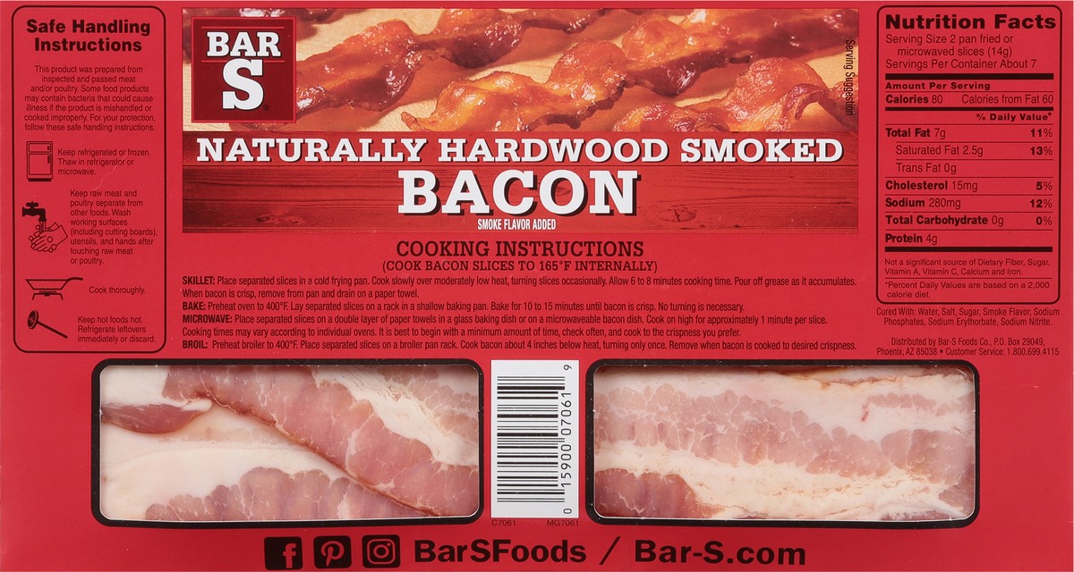 slide 5 of 9, Bar-S Hardwood Smoked Bacon, 12 oz