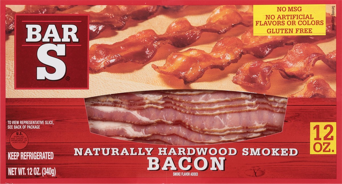 slide 6 of 9, Bar-S Hardwood Smoked Bacon, 12 oz