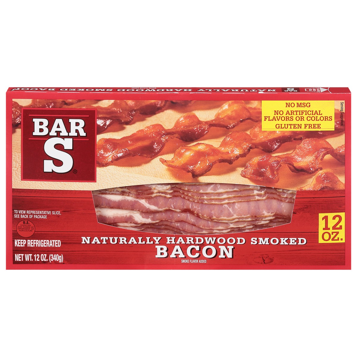 slide 1 of 9, Bar-S Hardwood Smoked Bacon, 12 oz