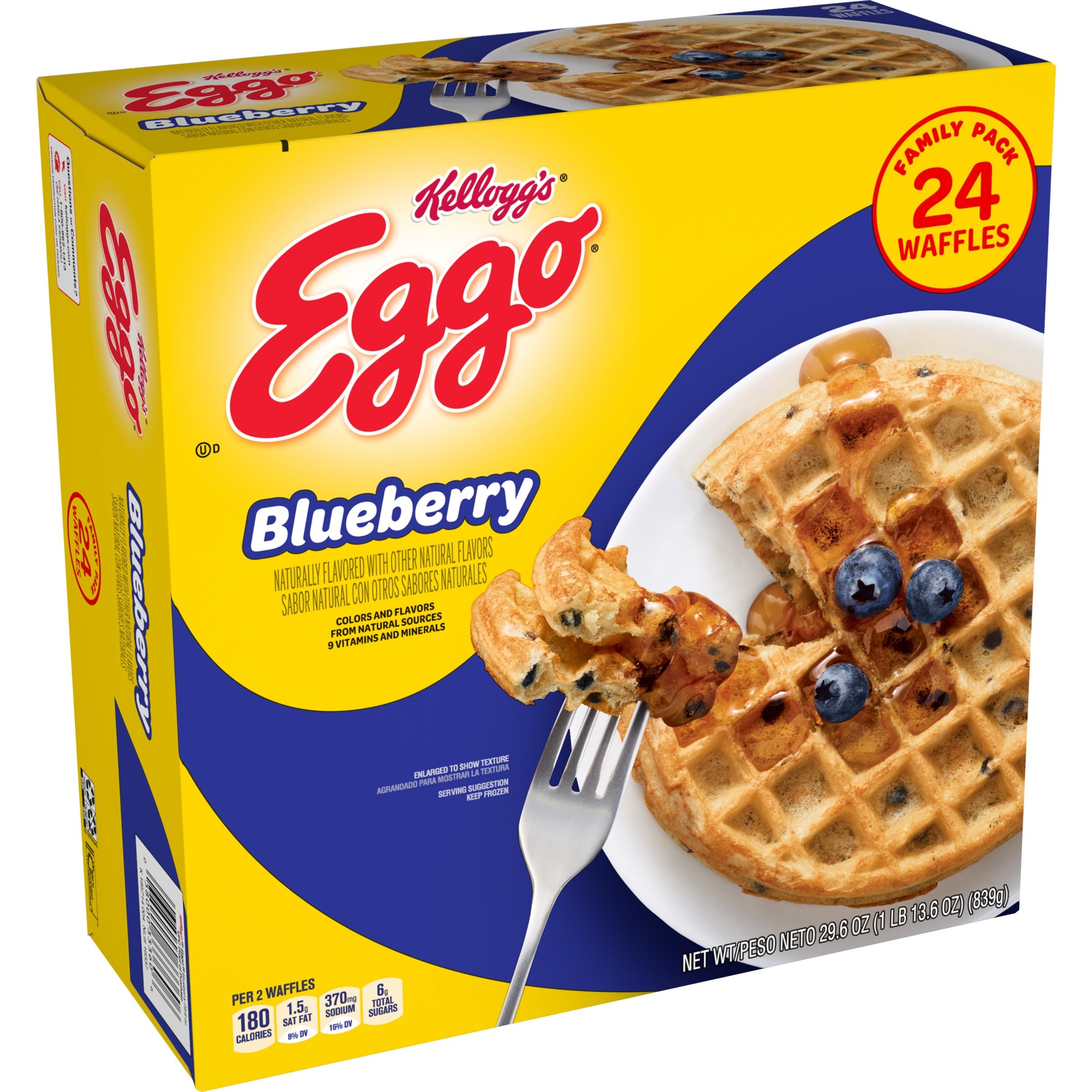 Eggo Frozen Waffles, Frozen Breakfast, Toaster Waffles, Blueberry 29.6 oz Shipt