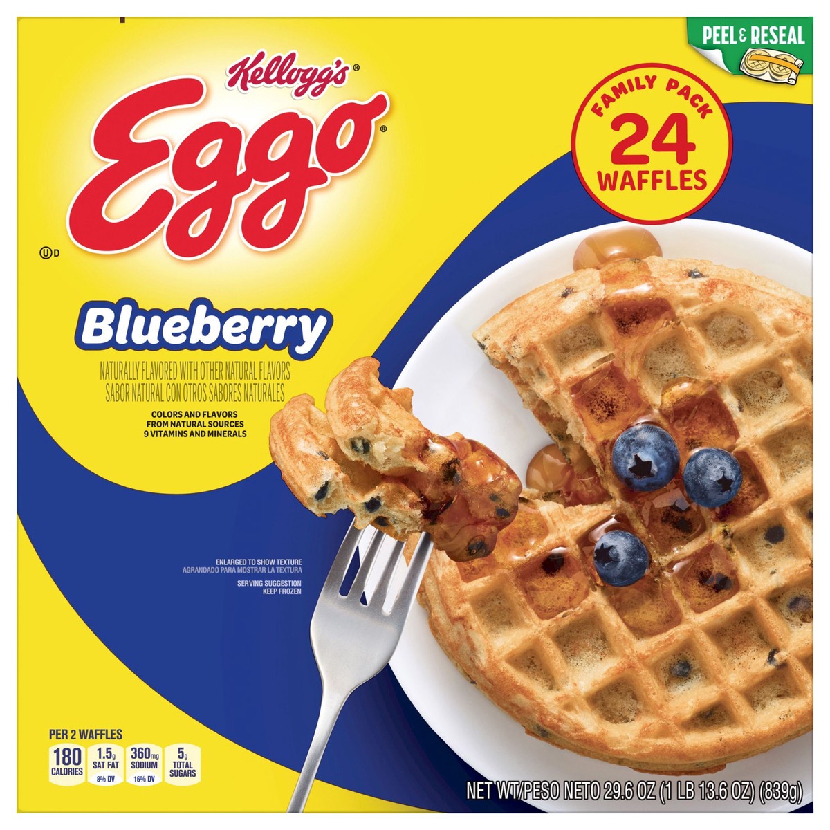 slide 1 of 5, Eggo Blueberry Waffles, 29.6 oz