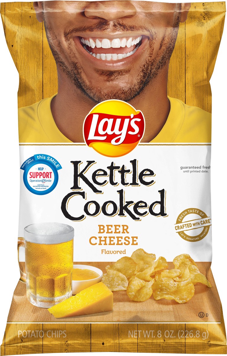 slide 3 of 5, Lay's Kettle Cooked Potato Chips Beer Cheese 8 Oz, 8 oz