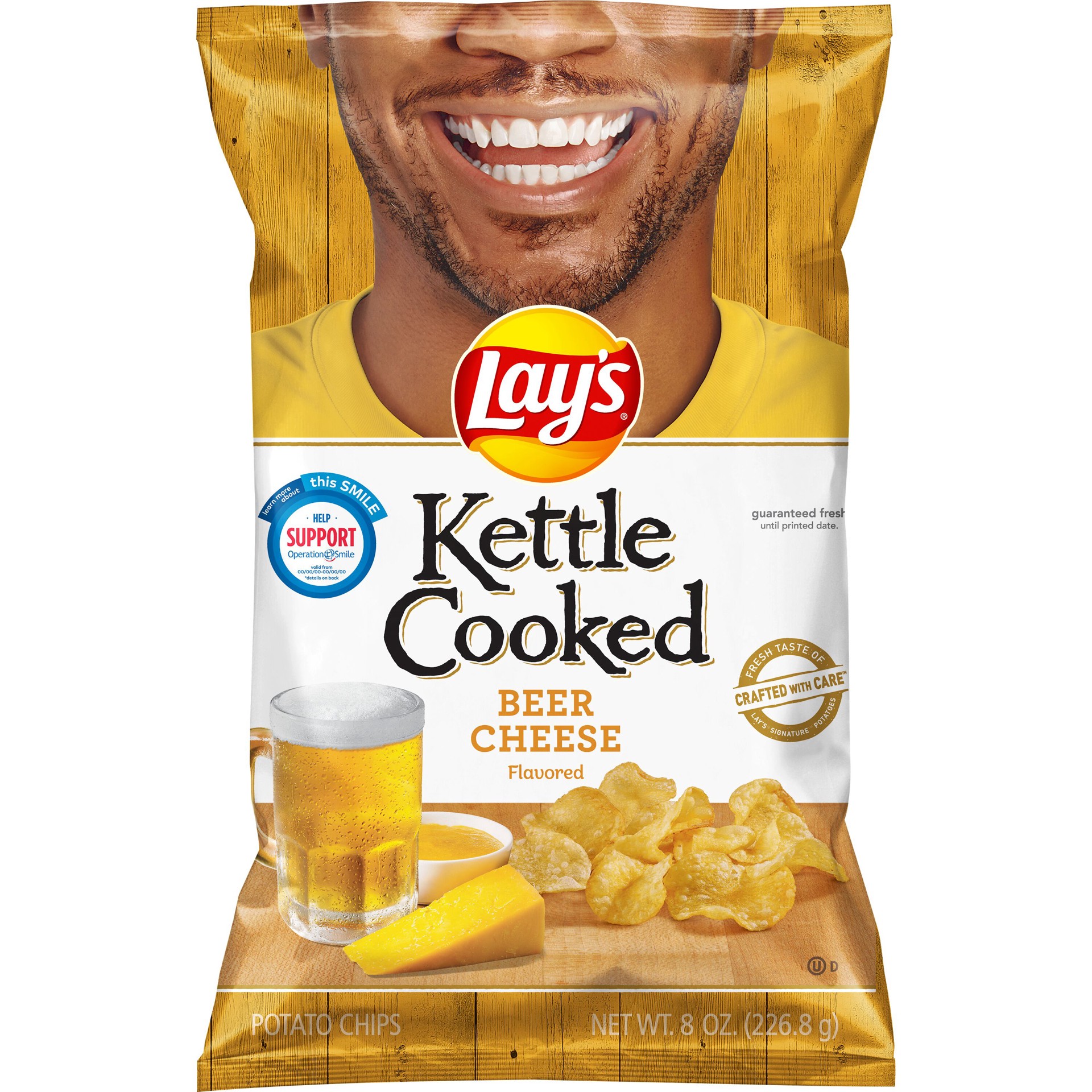 slide 1 of 5, Lay's Kettle Cooked Potato Chips Beer Cheese 8 Oz, 8 oz