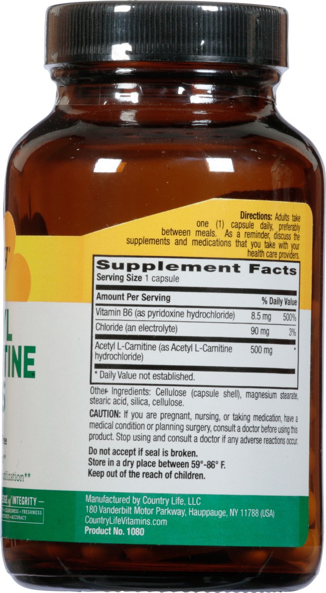 slide 7 of 13, Country Life Acetyl L Carnitine, 1 ct