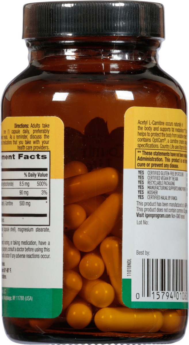 slide 10 of 13, Country Life Acetyl L Carnitine, 1 ct