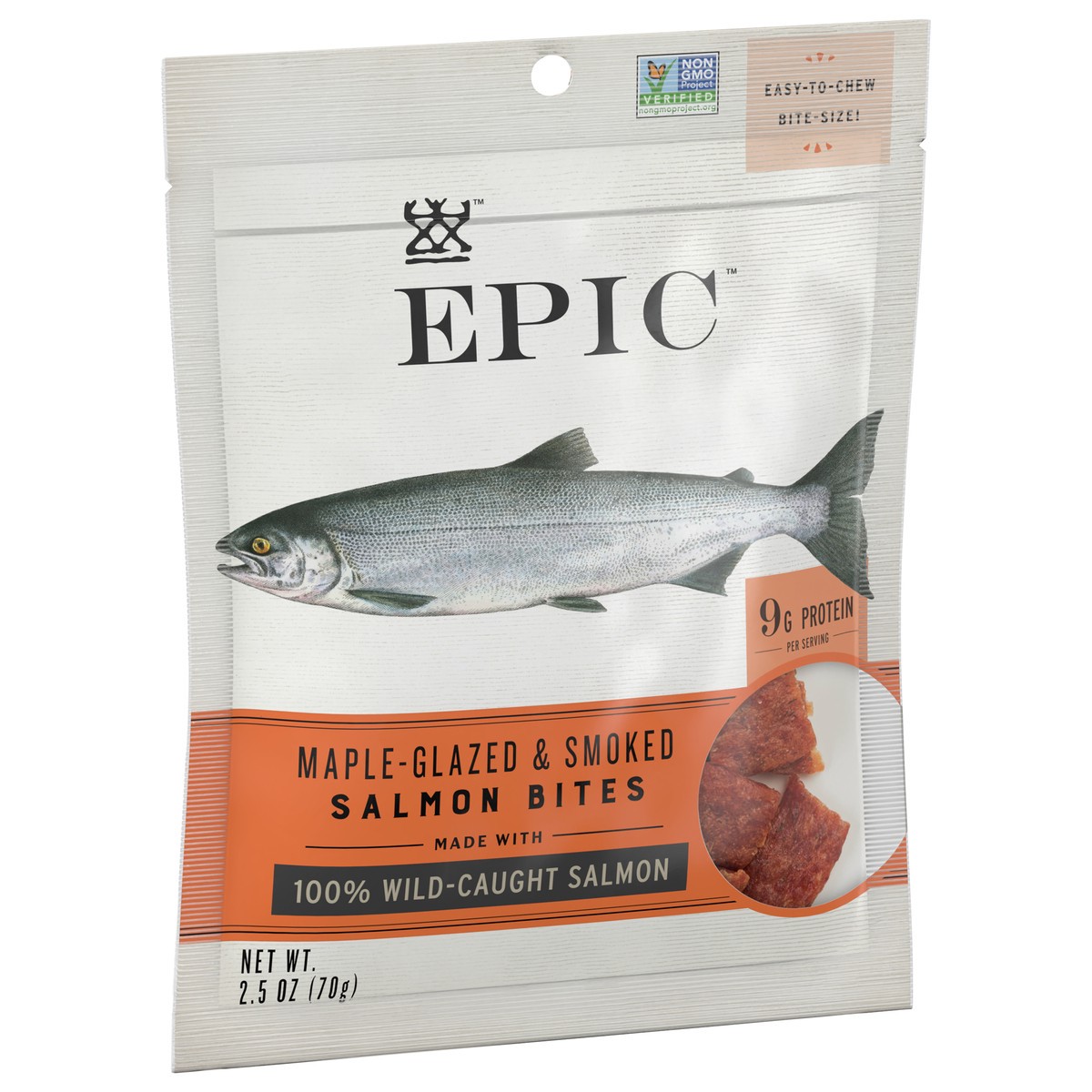 slide 3 of 8, EPIC Salmon Protein Bites, Wild Caught, 2.5oz, 2.5 oz