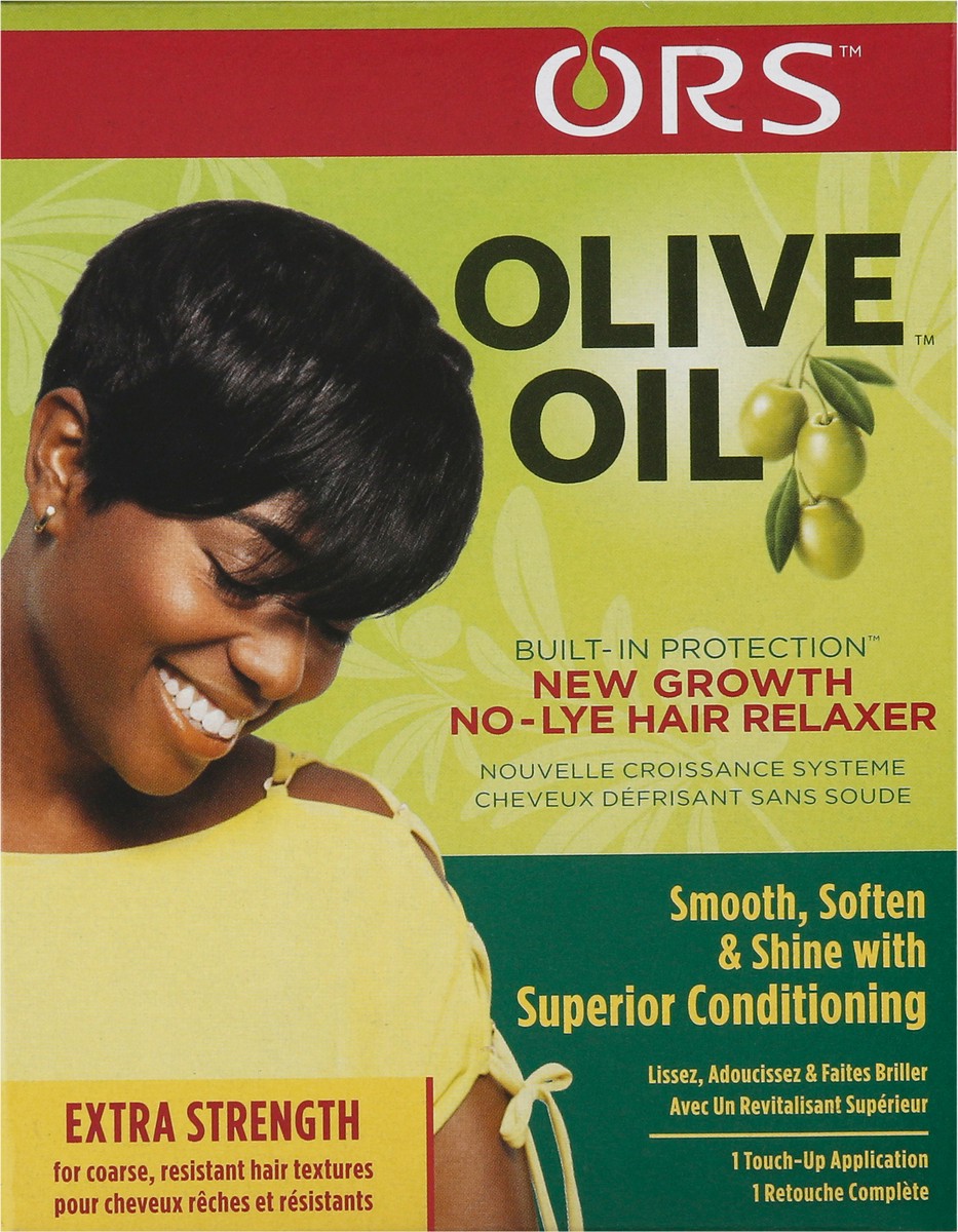 slide 2 of 9, ORS Olive Oil Hair Relaxer No-Lye Application Extra Strength - Each, 1 oz
