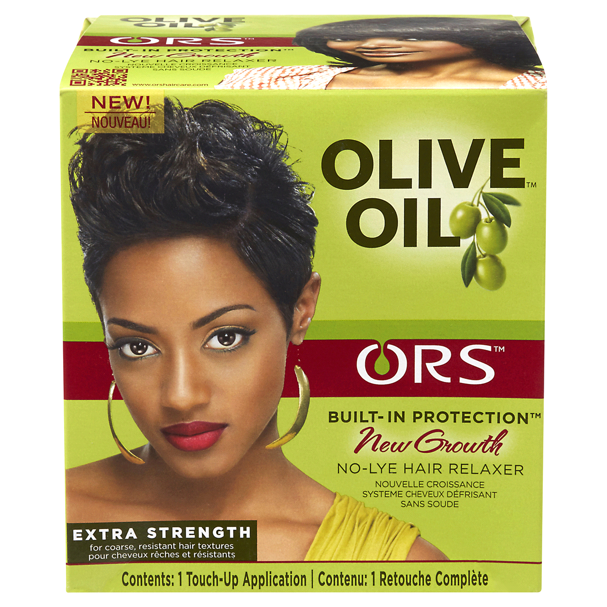 slide 1 of 1, ORS Olive Oil New Growth No Lye Hair Relaxer Kit, Extra Strength, 1 oz