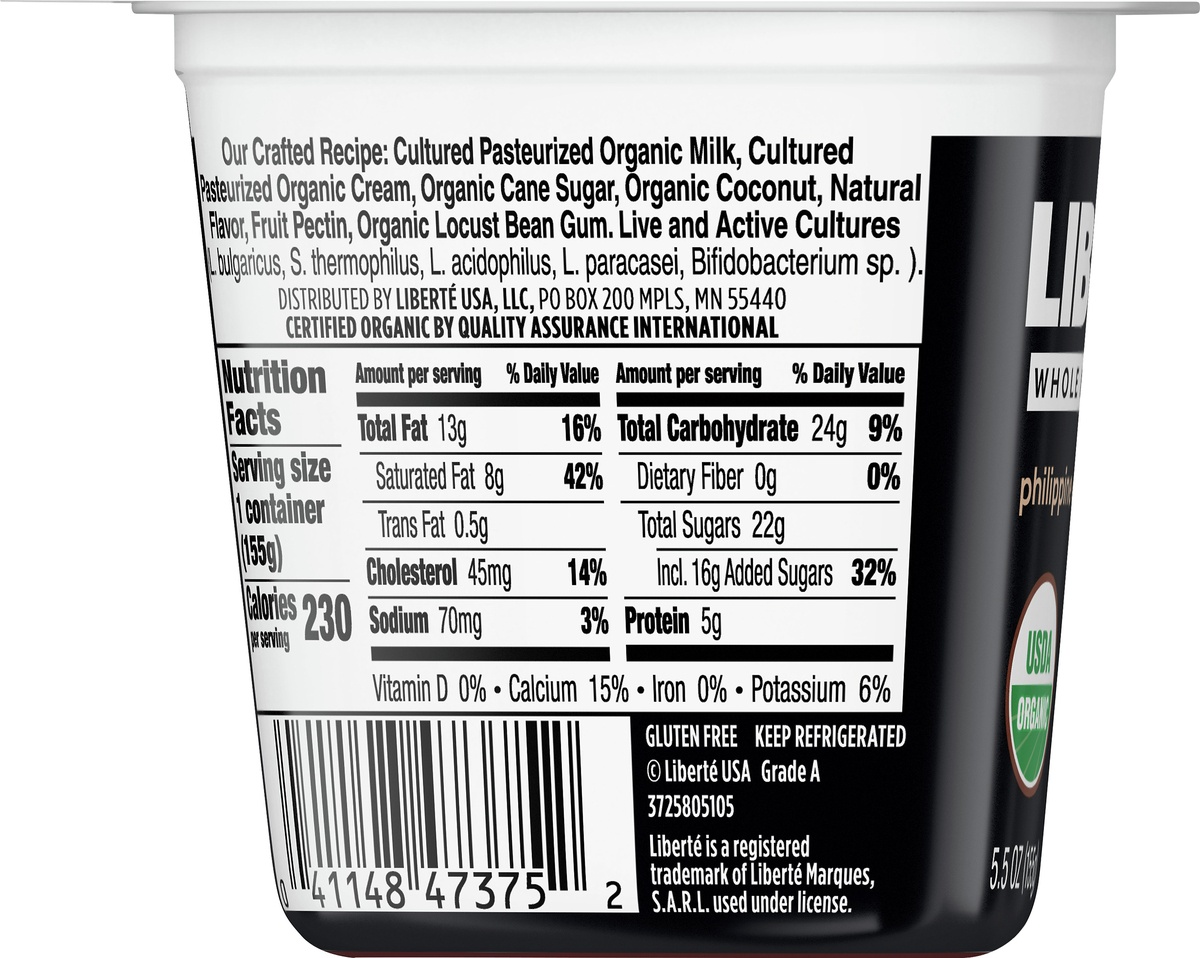 Liberté Philippine Coconut Organic Yogurt 5.5 oz Shipt