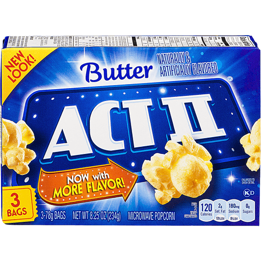 slide 2 of 9, Act Ii Butter Natural Flavor Popcorn, 3 ct