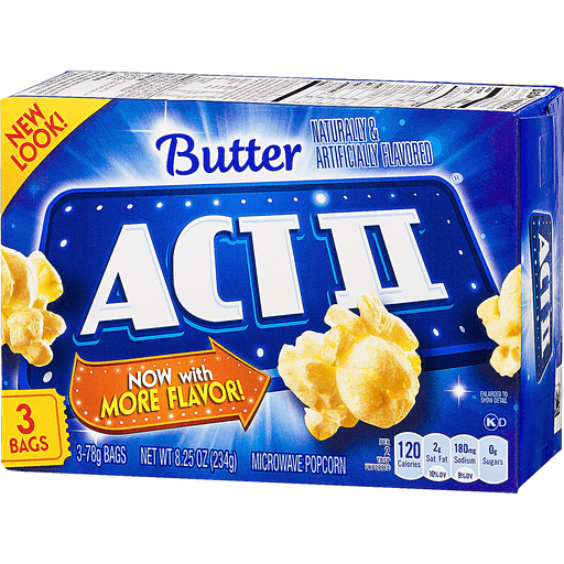 slide 3 of 9, Act Ii Butter Natural Flavor Popcorn, 3 ct