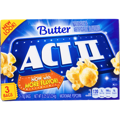 slide 4 of 9, Act Ii Butter Natural Flavor Popcorn, 3 ct