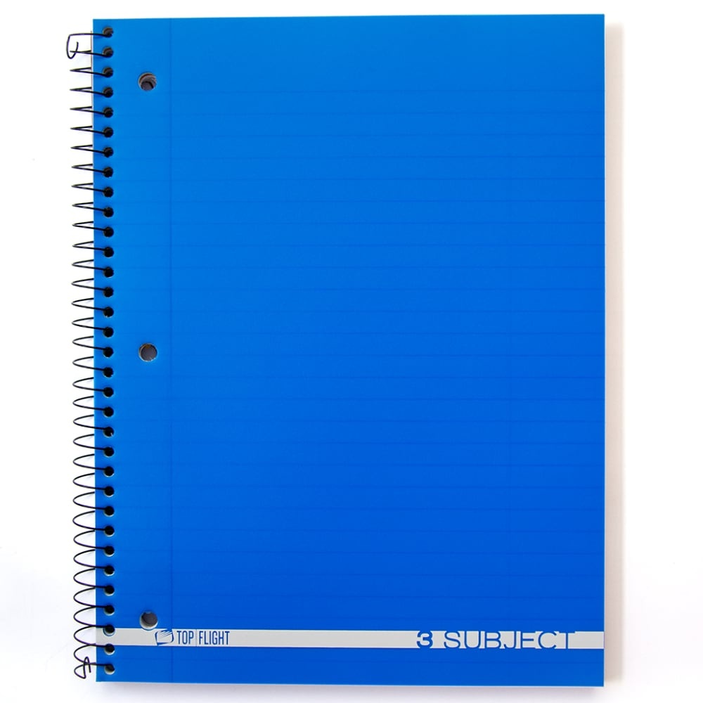 slide 1 of 1, Top Flight Boss 3-Subject Wirebound Notebook Wide Rule Assorted Colors, 138 ct