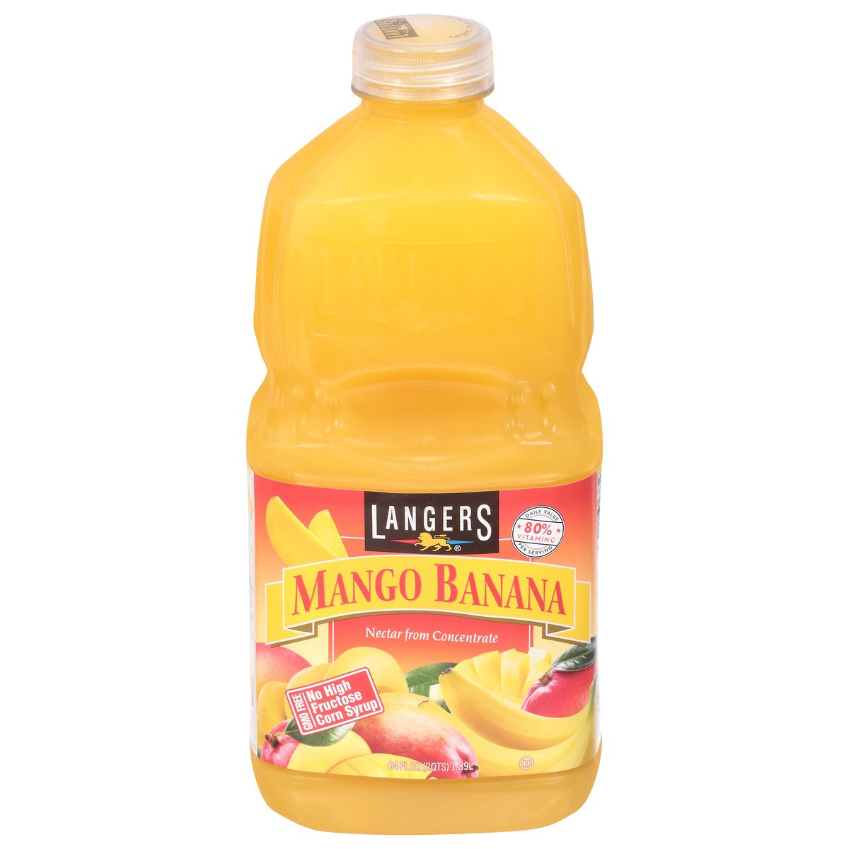 slide 1 of 4, Langers Mango Banana Nectar - 64 fl oz, 64 fl oz