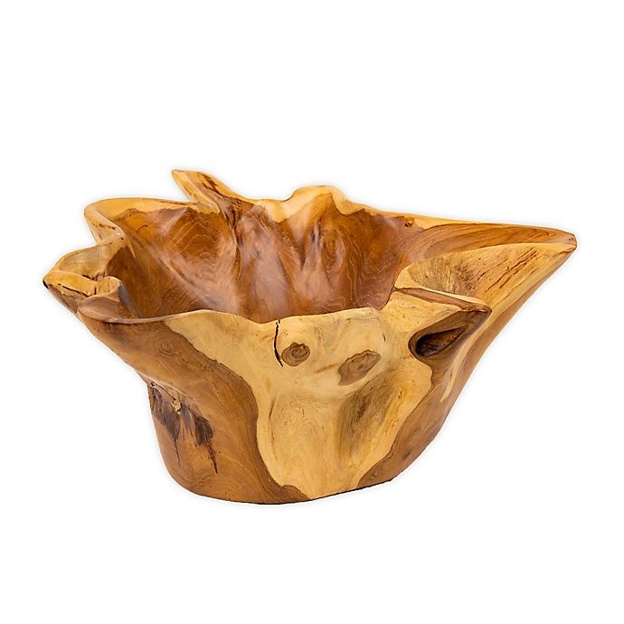 slide 1 of 8, Global Caravan Handcrafted Teak Decorative Bowl, 1 ct