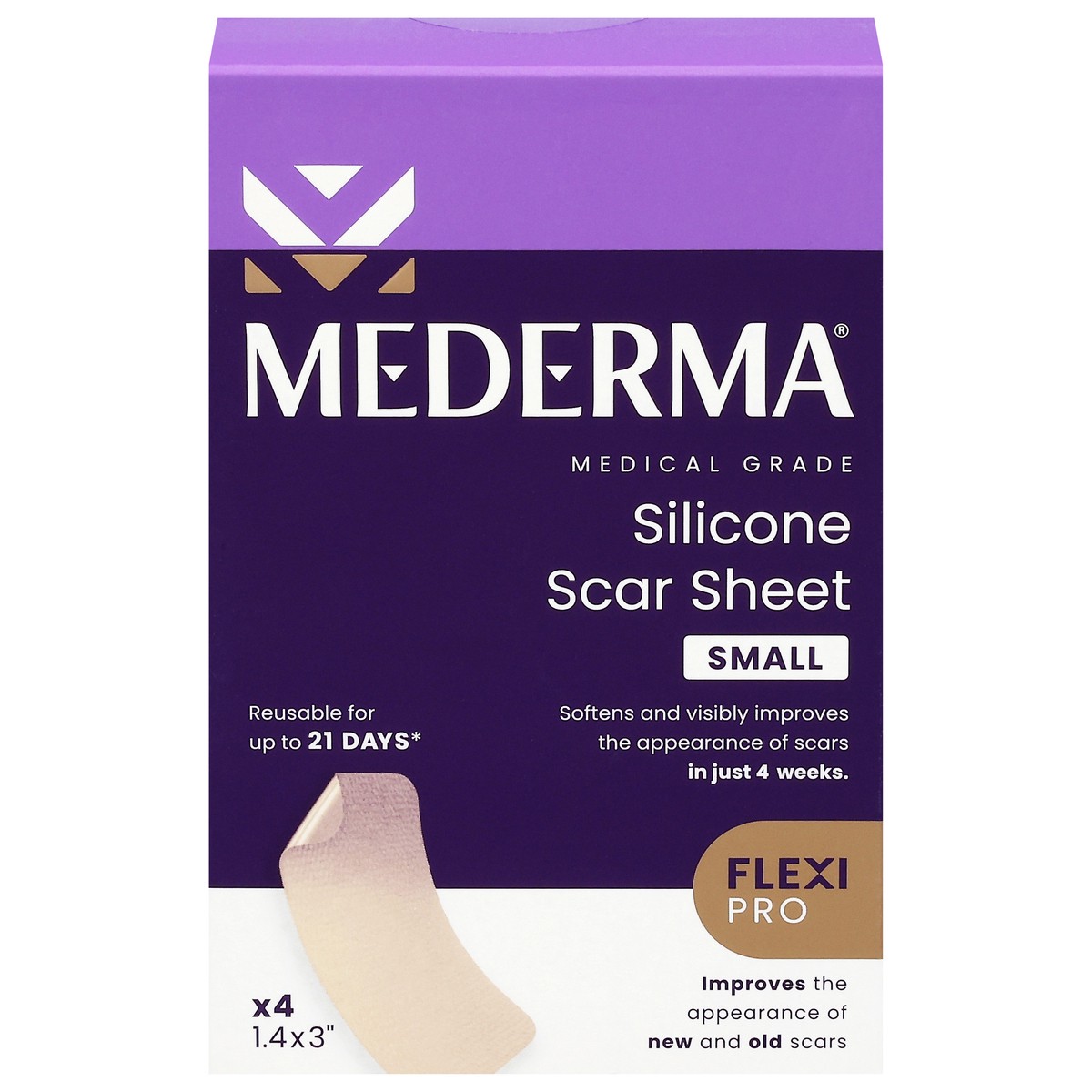slide 1 of 1, Mederma Small Silicone Scar Sheet - 4 ea, 4 ct
