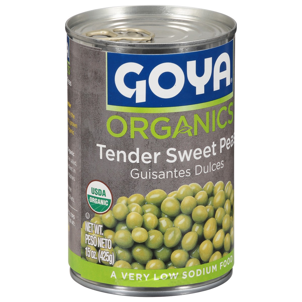 slide 8 of 9, Goya Organics Tender Sweet Peas 15 oz, 15 oz