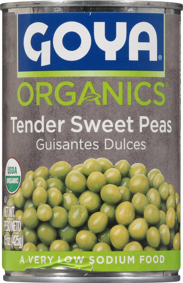 slide 3 of 9, Goya Organics Tender Sweet Peas 15 oz, 15 oz