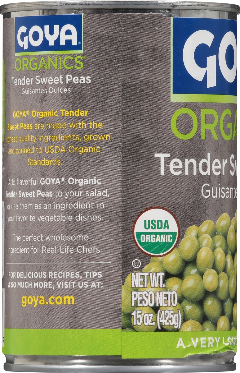 slide 6 of 9, Goya Organics Tender Sweet Peas 15 oz, 15 oz