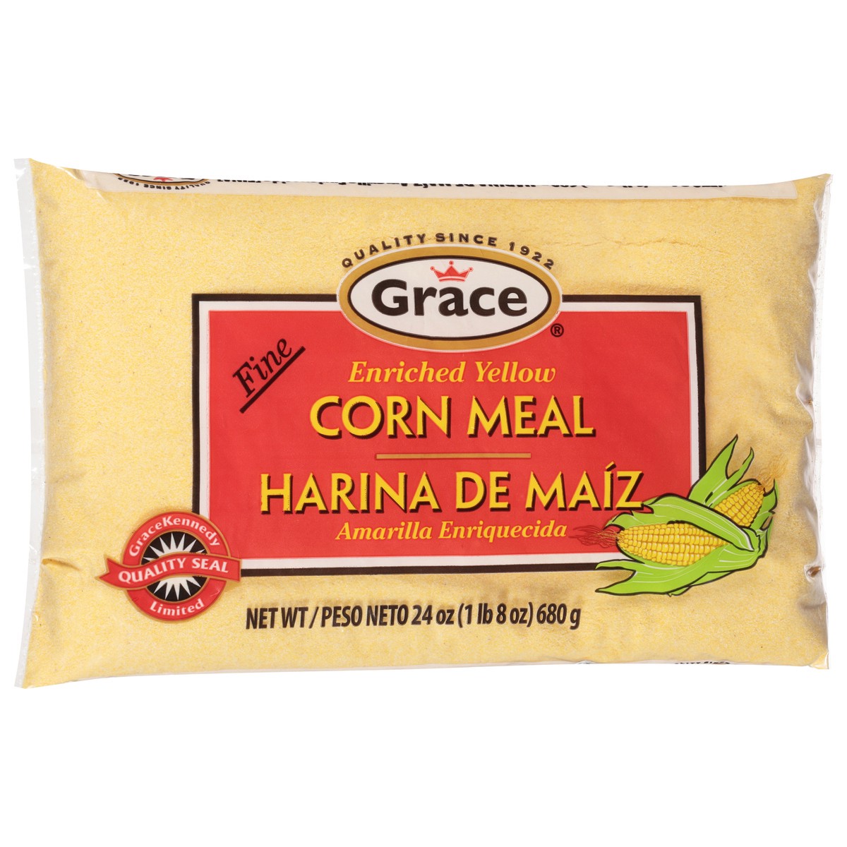 slide 2 of 9, Grace Fine Enriched Yellow Corn Meal 24 oz, 24 oz