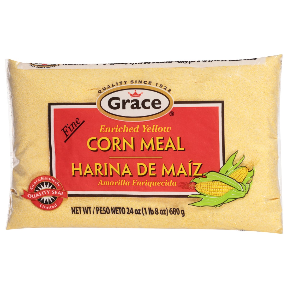 slide 7 of 9, Grace Fine Enriched Yellow Corn Meal 24 oz, 24 oz