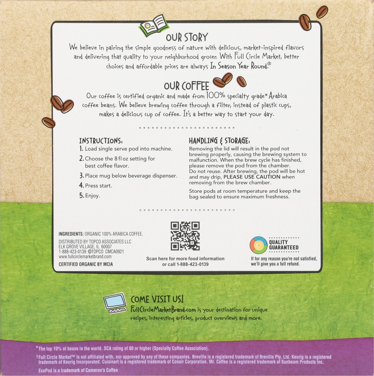 slide 7 of 14, Full Circle Market Organic Dark Roast French Roast Coffee 32 Single Serve Pods - 32 ct, 32 ct