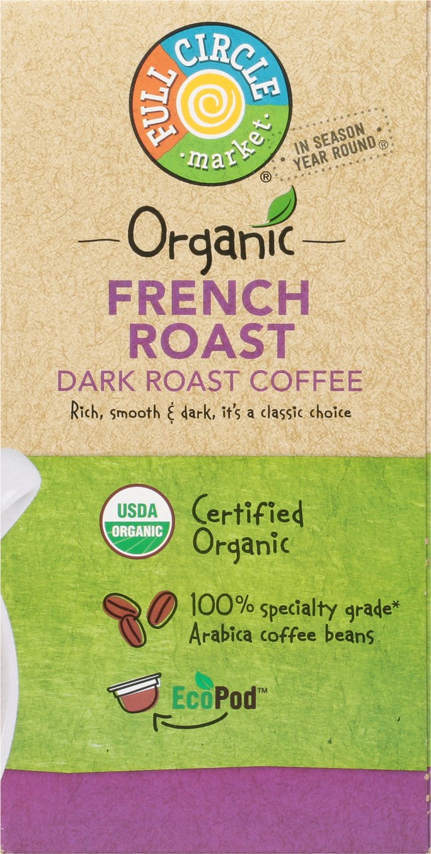 slide 14 of 14, Full Circle Market Organic Dark Roast French Roast Coffee 32 Single Serve Pods - 32 ct, 32 ct