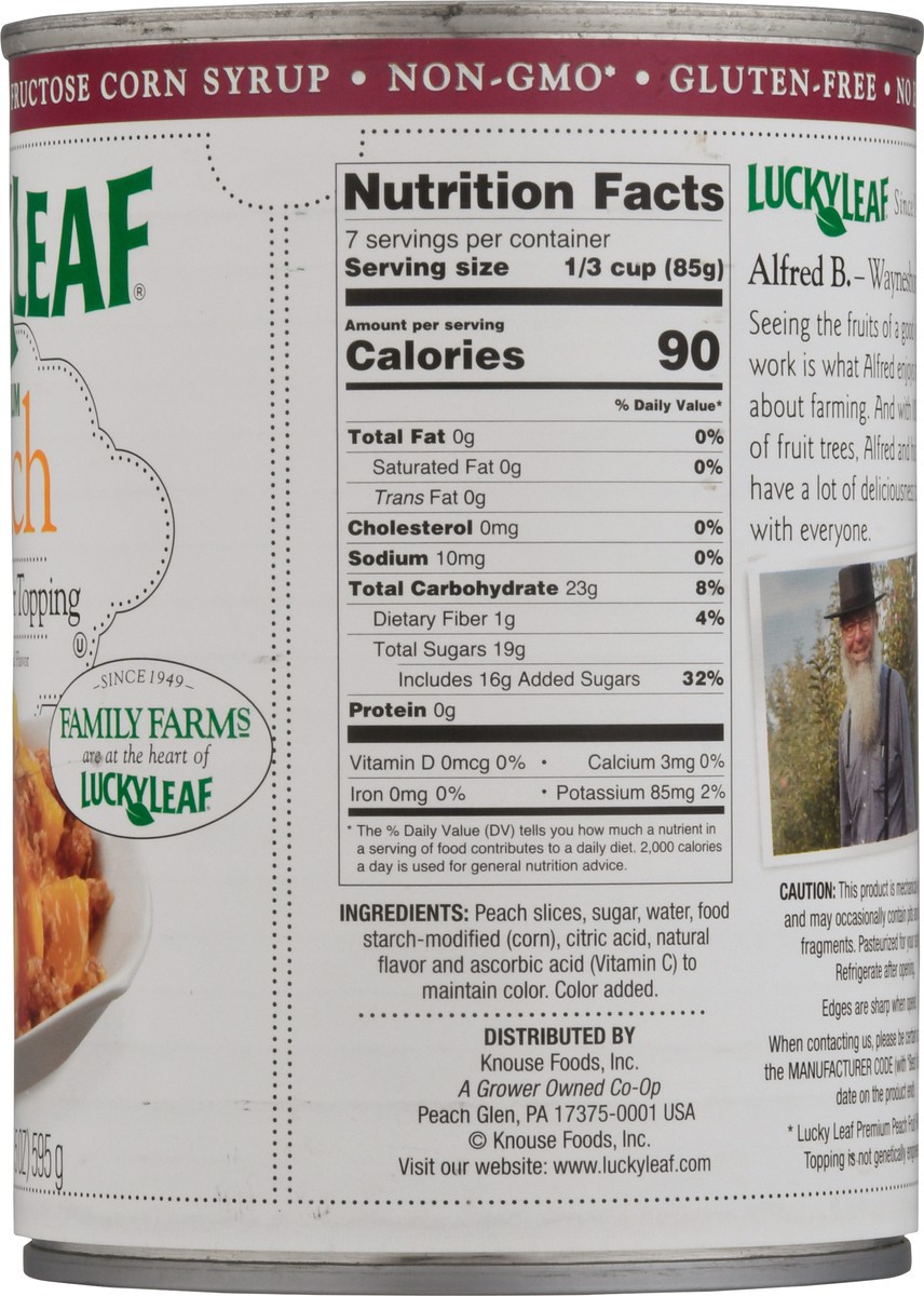 slide 5 of 13, Lucky Leaf Premium Peach Fruit Filling or Topping 21 oz, 21 oz