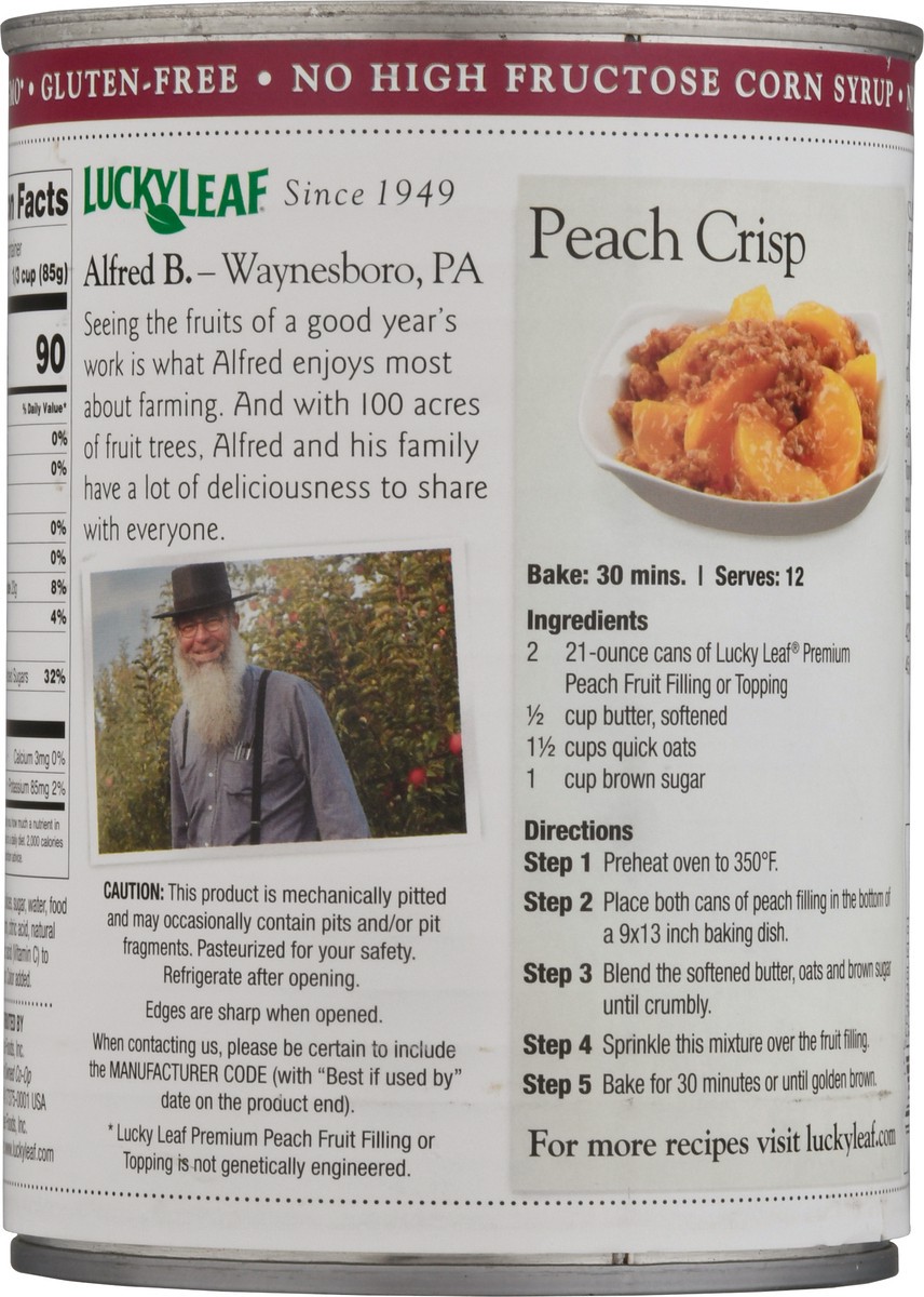 slide 4 of 13, Lucky Leaf Premium Peach Fruit Filling or Topping 21 oz, 21 oz