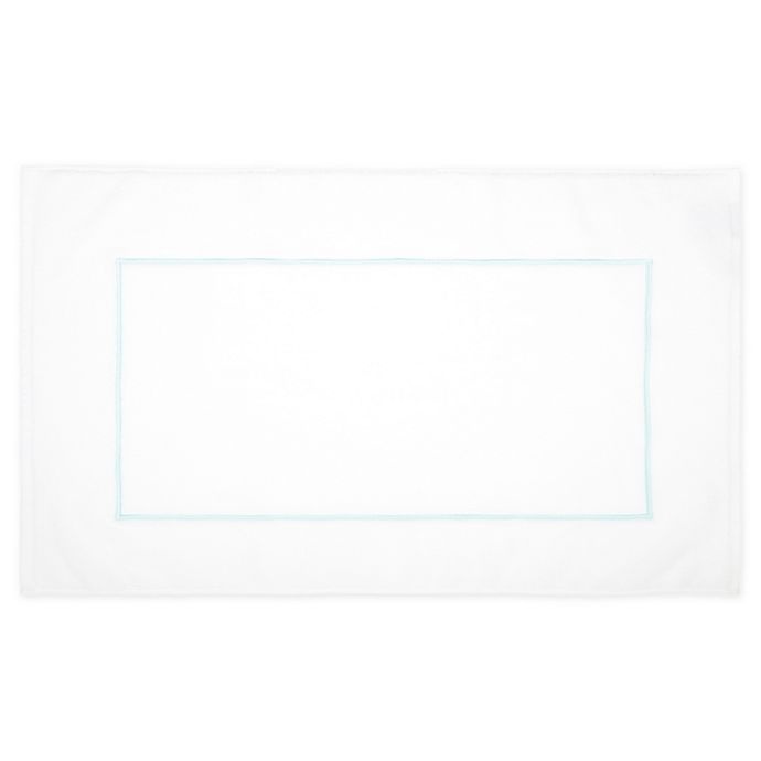 slide 1 of 9, Wamsutta Egyptian Cotton Bath Mat - Blue/White'', 21 in x 34 in