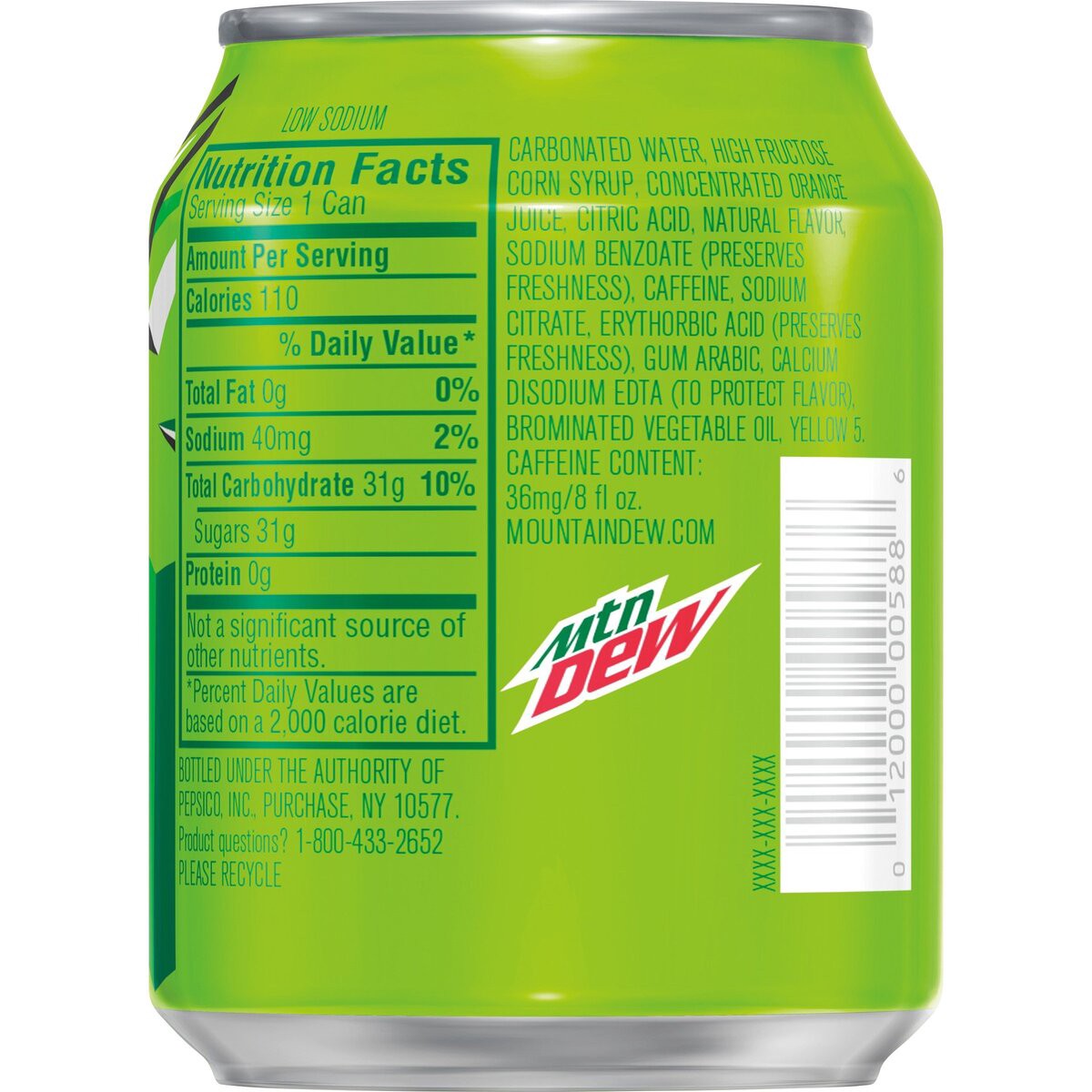 slide 4 of 8, Mountain Dew Soda - 8 oz, 8 oz