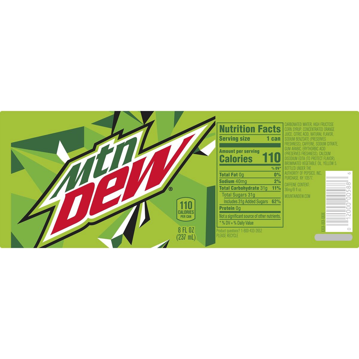 slide 3 of 8, Mountain Dew Soda - 8 oz, 8 oz