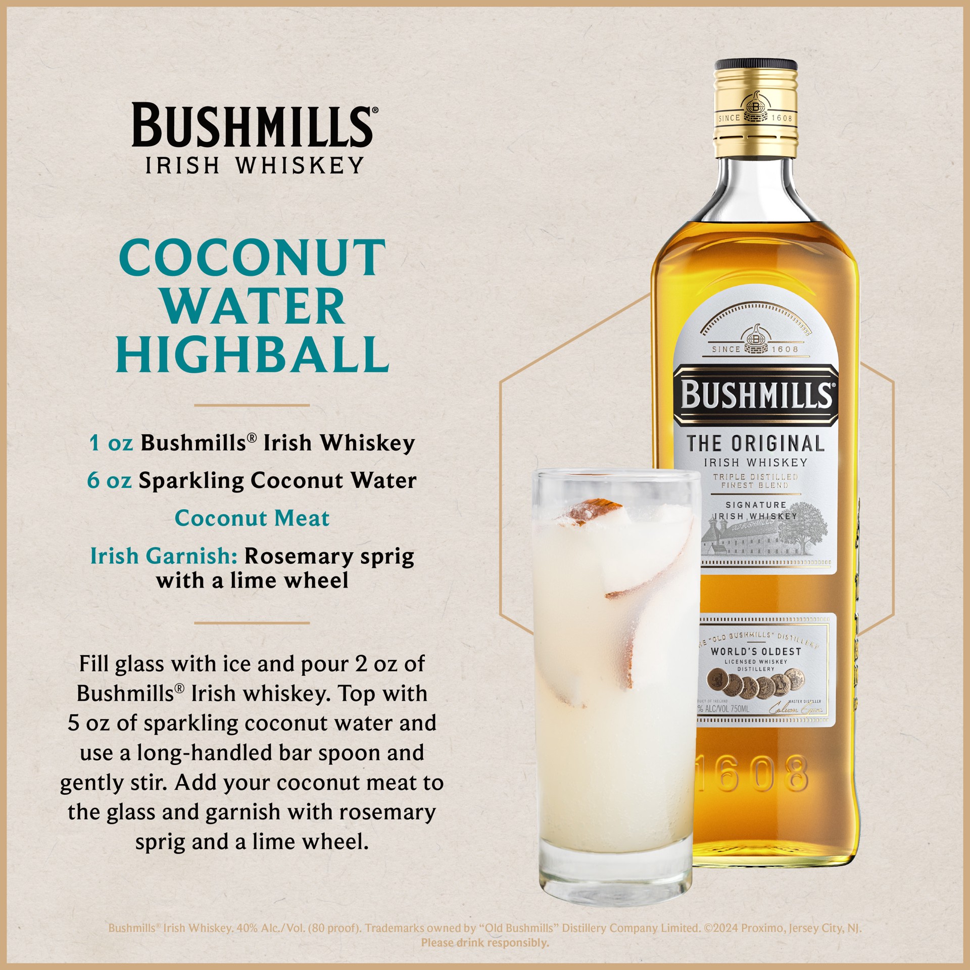 slide 8 of 10, Bushmills Irish Vap, 750 ml