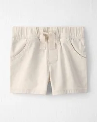 Littleplanet Toddler Boy Organic Cotton Twill Shorts, Biscuit Cream, Size 5T