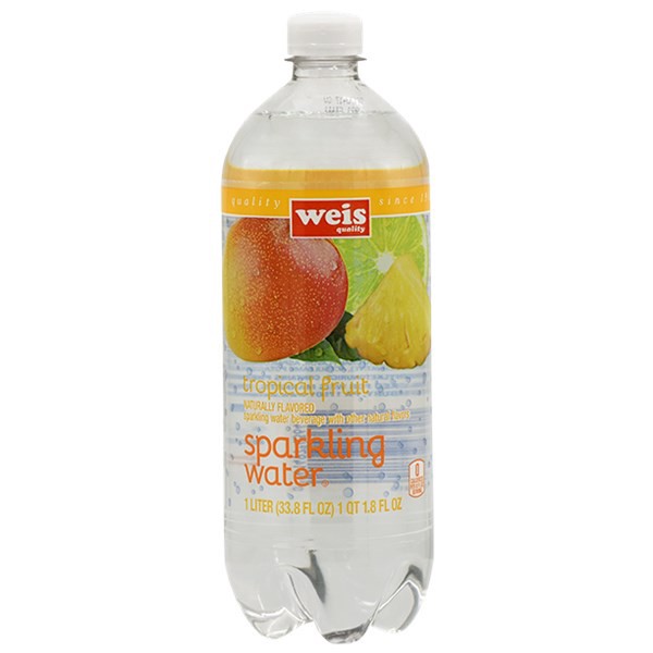 slide 1 of 6, Weis Quality Sparkling Tropical Fruit Water - 33.8 fl oz, 33.8 fl oz