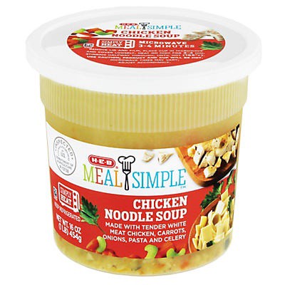 slide 1 of 1, H-E-B Meal Simple Chicken Noodle Soup, 16 oz