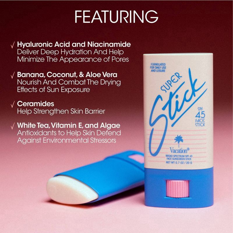 slide 2 of 7, Vacation Super Stick Face - SPF 45, 1 ct