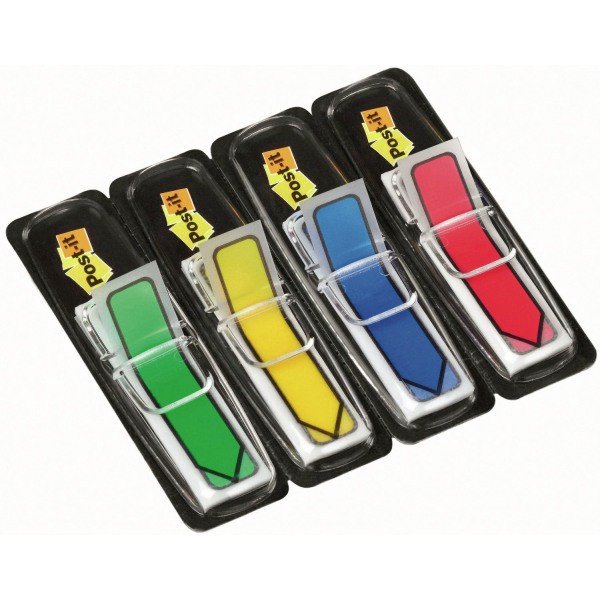 slide 8 of 10, Post-it Arrow Flags, Assorted Primary Colors, 4 ct