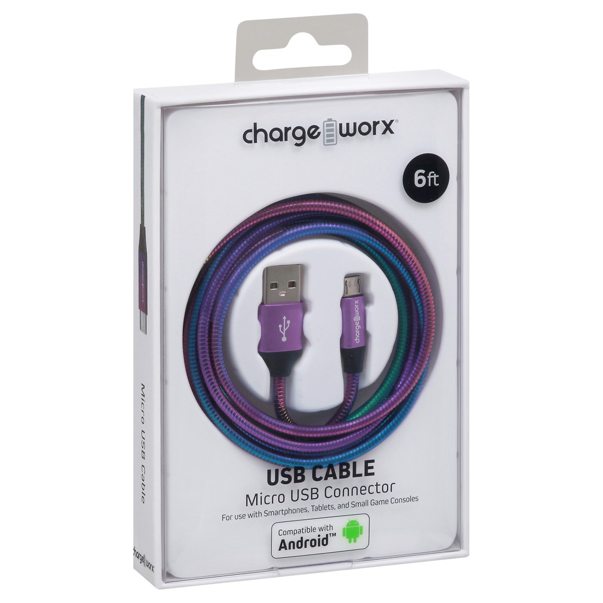 slide 6 of 10, Chargeworx Micro USB Connector 6 FT USB Cable 1 ea, 1 ea