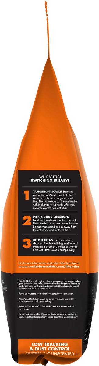 slide 2 of 7, World's Best Cat Litter World’s Best Cat Litter Low Tracking & Dust Control Multiple Cat Unscented 28 LBS, 28 lb