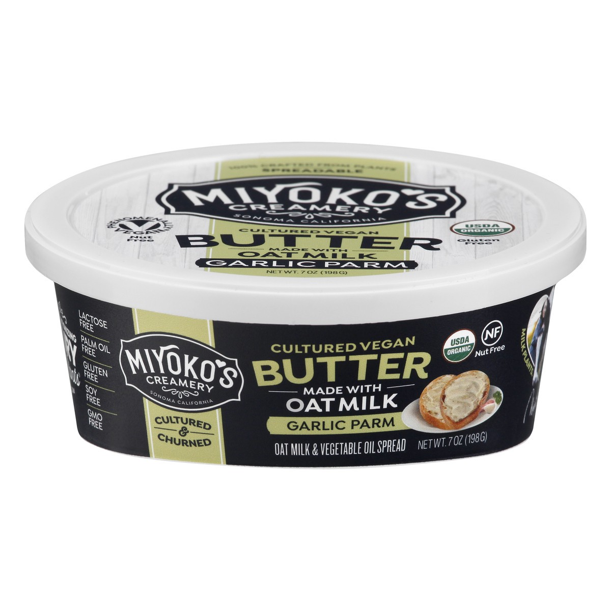 slide 1 of 9, Miyoko's Creamery Cultured Garlic Parm Vegan Butter 7 oz, 7 oz