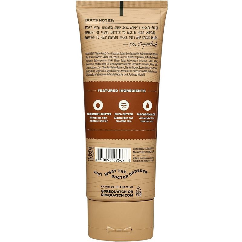 slide 2 of 2, Dr. Squatch Men's Natural Easy Glide Wood Barrel Bourbon Shave Butter 6.0 fl oz, 6 fl oz