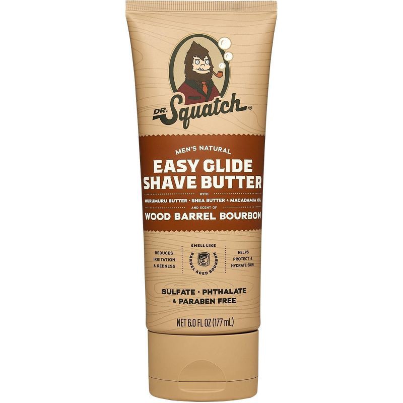 slide 1 of 2, Dr. Squatch Men's Natural Easy Glide Wood Barrel Bourbon Shave Butter 6.0 fl oz, 6 fl oz