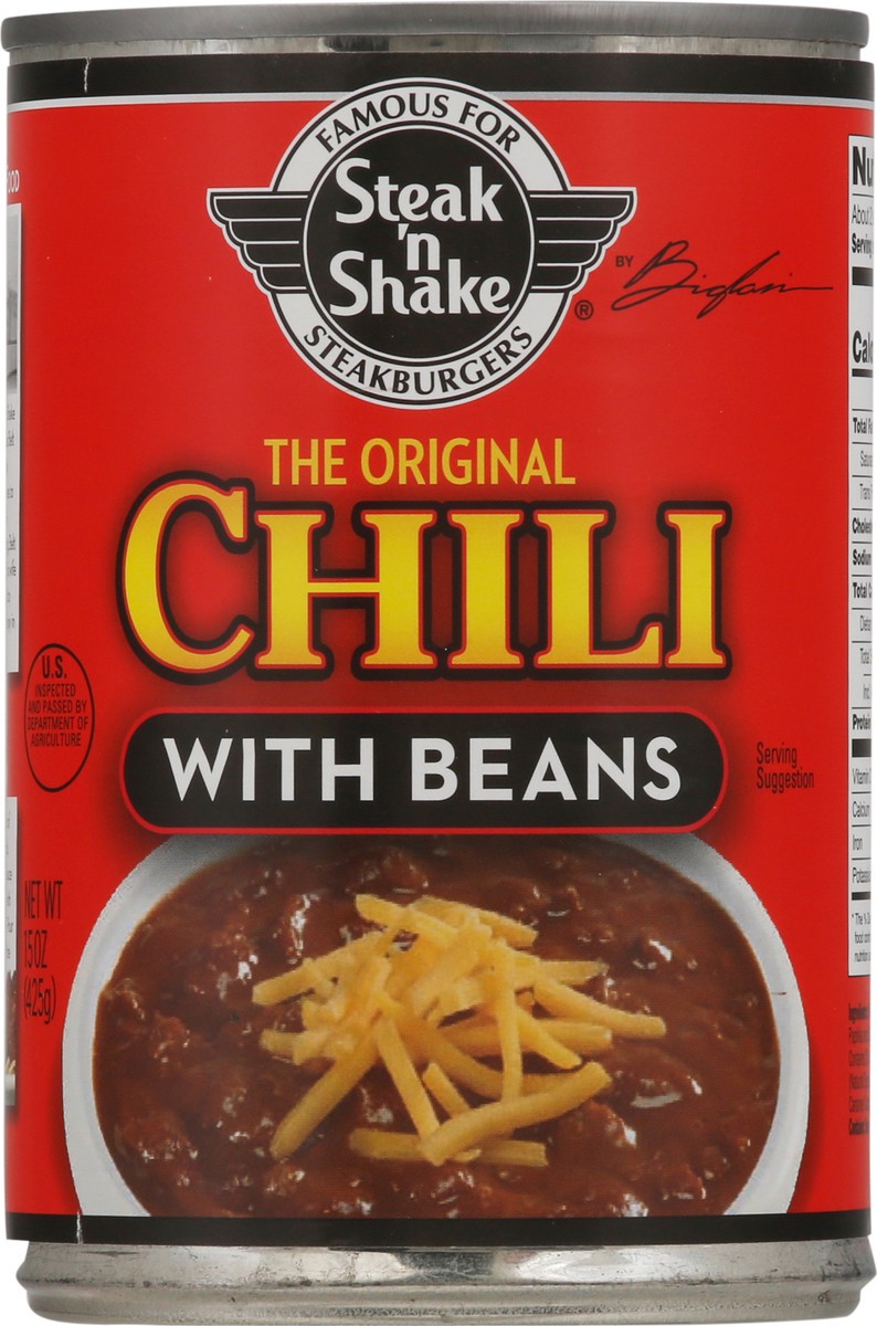 slide 5 of 9, Steak 'n Shake Chili with Beans 15 oz, 15 oz