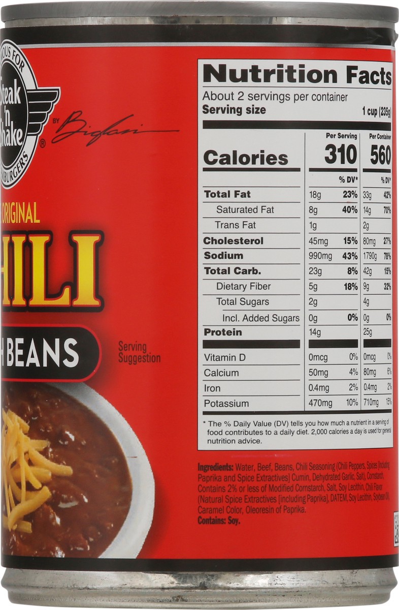 slide 7 of 9, Steak 'n Shake Chili with Beans 15 oz, 15 oz