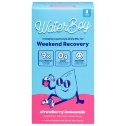 Water Boy Weekend Recovery Hydration Strawberry Lemonade Electrolyte Drink Mix 8 - 0.23 oz Stick Packs