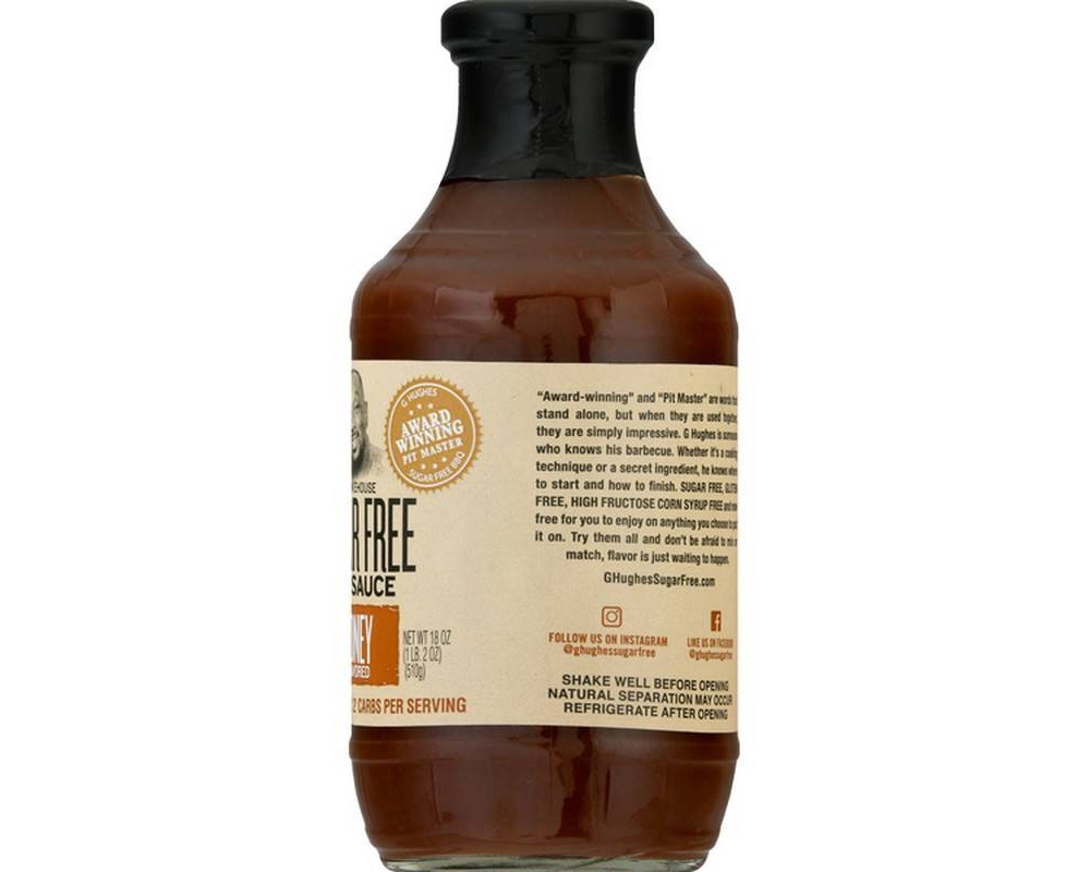 slide 3 of 4, G Hughes Smokehouse Sugar-Free Honey BBQ Sauce, 18 oz