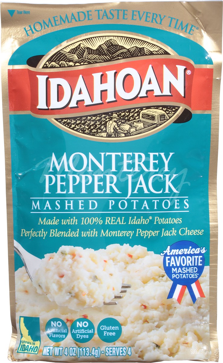 slide 8 of 9, Idahoan Monterey Pepper Jack Mashed Potatoes, 4 oz
